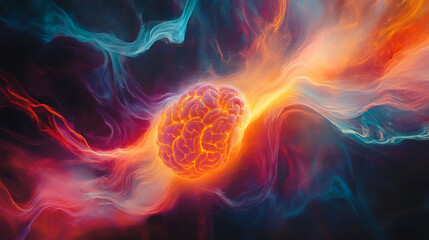 Fiery Brain Amidst Cosmic Swirls