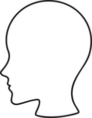 simple outlined human head portrait.