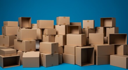 Fototapeta premium Stacked Cardboard Boxes