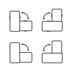 Obraz premium Auto rotate smartphone icon set. Phone rotation sign symbol