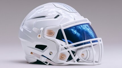 Fototapeta premium White Football Helmet American Football Sports Equipment Game Day Protection Gear Clo