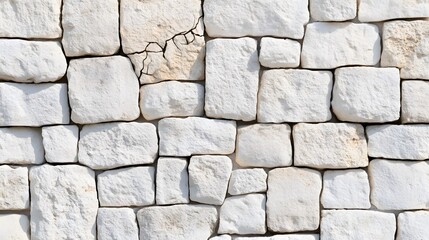 Fototapeta premium White Stone Wall Texture Background Irregular Pattern