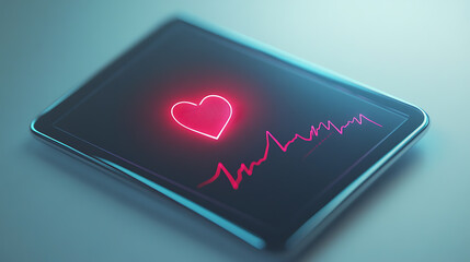 Digital Heart Monitor Display on Tablet