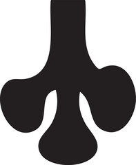 Obraz premium stark black triangle rests on a white background.