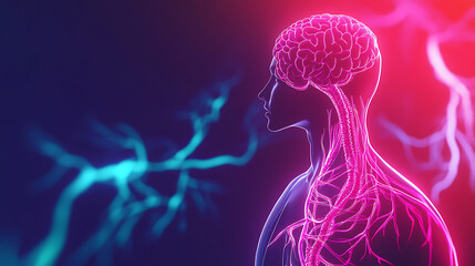 Neural Network Visualization: Highlighting Brain and Nervous System Connections