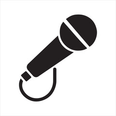 Microphone Silhouette Icon – Music Audio Vector Symbol