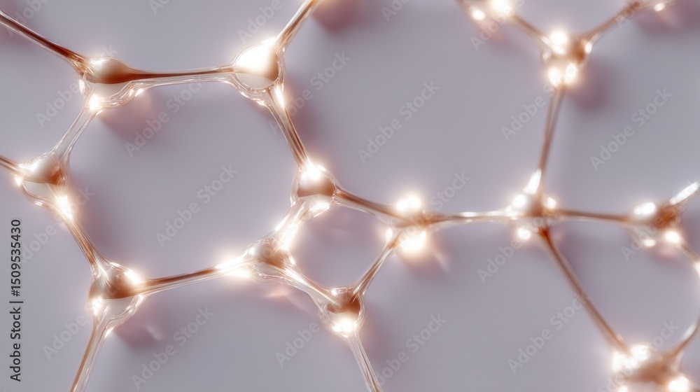 Poster abstract network connections illuminated nodes technology science neural corporate