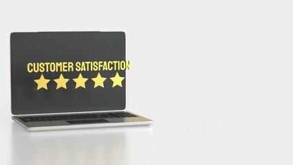 The Customer Satisfaction and five star for Business concept 3d Rendering.