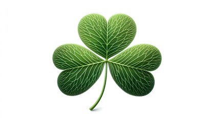 Vibrant Green Shamrock Three-Leaf Clover Illustration