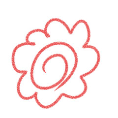 採点に使える赤色のはなまるイラスト - シンプルで可愛い手書き風デザイン