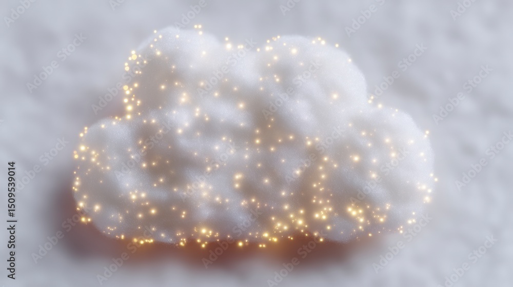 Poster glowing cloud computing digital data storage concept