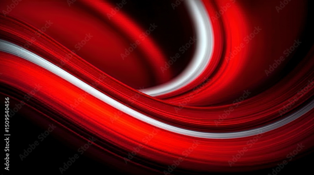 Poster abstract red white swirl background dynamic curves modern design