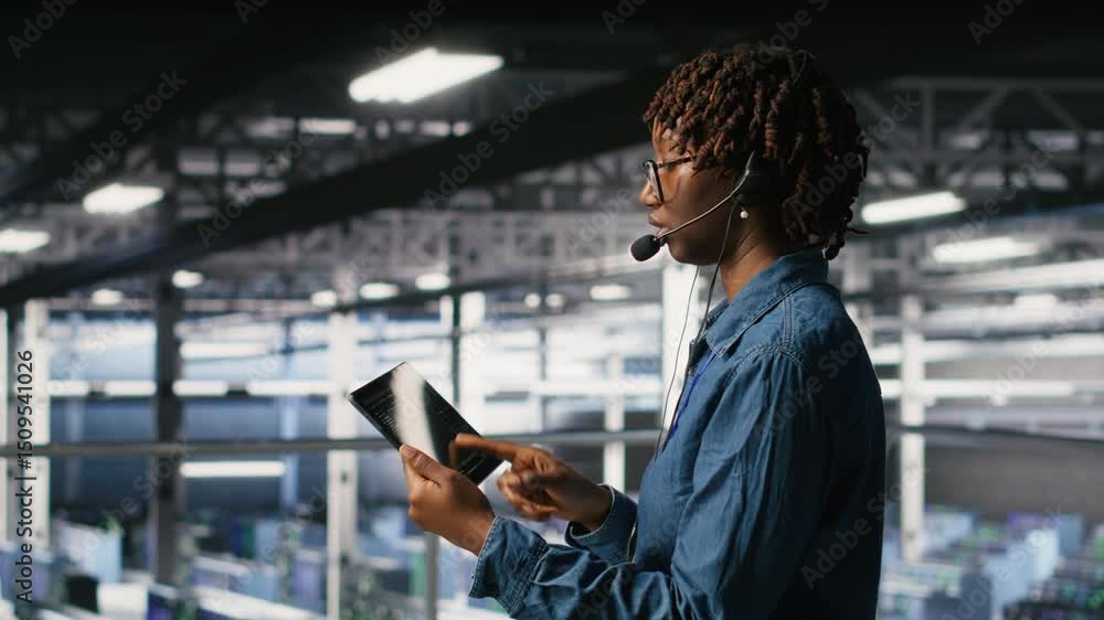 Poster server hub it expert monitors systems, doing tech support, guiding users through troubleshooting ste