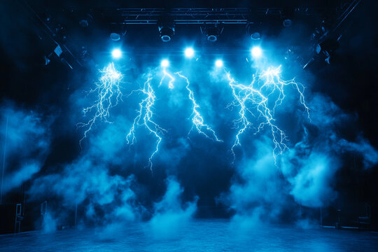 Stage visual using looping electric lightning effect