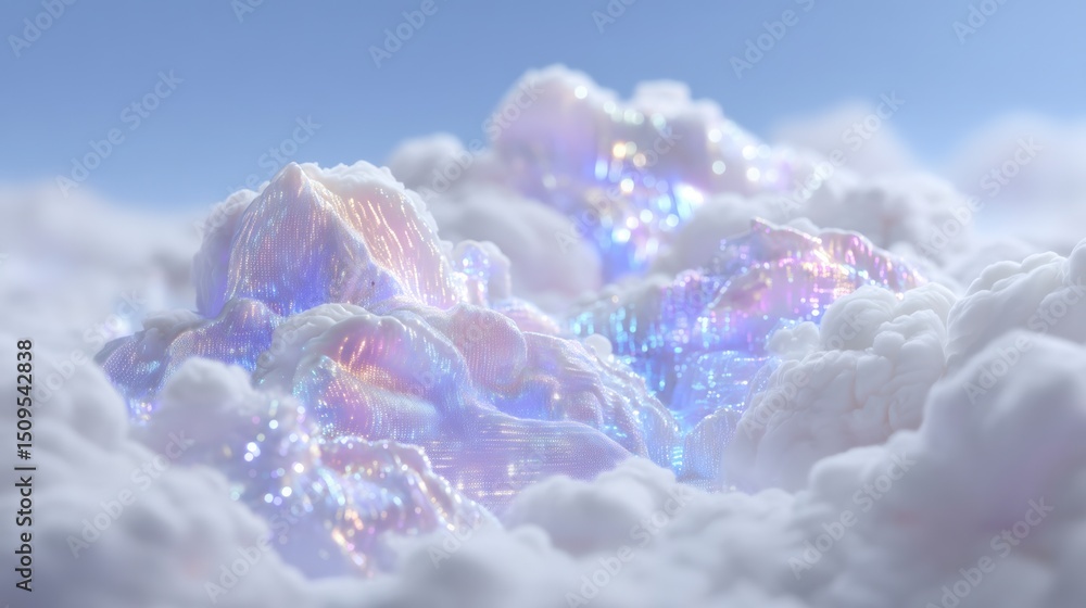 Aufkleber iridescent cloud computing futuristic tech background