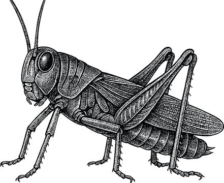 grasshopper vector hand drawn illustration