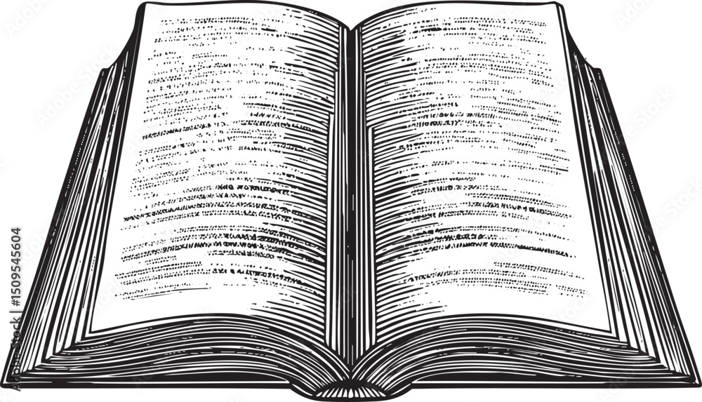 Poster large open book displays dense on both pages.