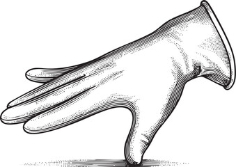 single white glove rests gracefully on a smooth surface.