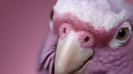 Close up Pink Galah Parrot Portrait  Soft Lighting  High Resolution Wildlife Photography