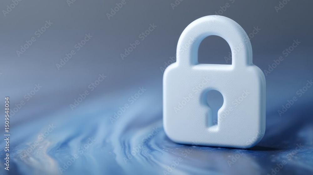 Aufkleber secure data privacy padlock icon on abstract blue background