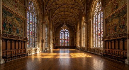 Fototapeta premium Ornate building hall interior architecture and design