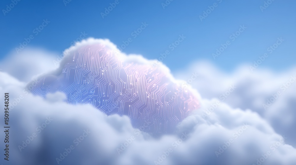 Aufkleber cloud computing digital technology futuristic concept circuit board cloud storage dat