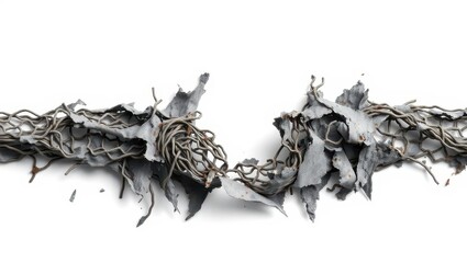 Fragmented Woven Wire and Rusted Mesh Structure