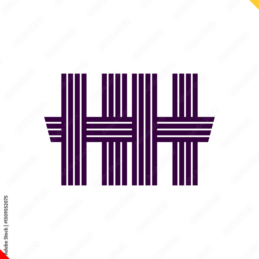 Fototapete parallel line monogram initial logo, combination of letter h and h. best for name abbreviation.