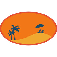 Retro Summer Banner Illustration