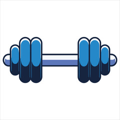 Steel dumbbell vector icon isolated on white, ideal for web design, fitness branding, and gym workout themes.