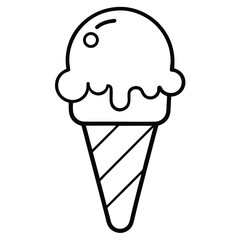 Modern Ice Cream Icon Vector Design Template Featuring a Single Colorful Ice Cream Cone Perfect for Summer Food and Dessert Related Projects