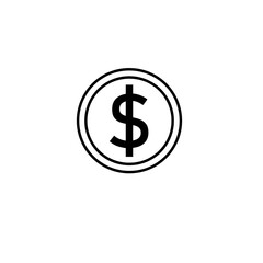 dollar icon on white