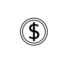 dollar icon on white and black