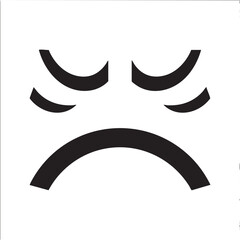 Fototapeta premium simple black face depicts sadness.