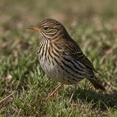 Fototapeta premium A red winged blackbird and a red backed shrike, wild birds with brown feathers, are part of nature's small animal wildlife
