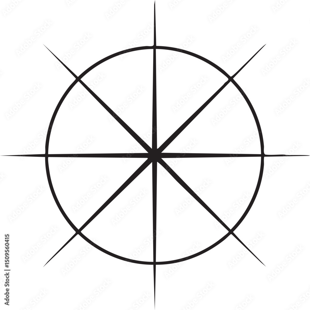 Poster black circle features radiating lines creating a geometric .