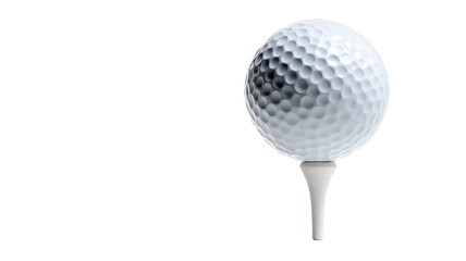Fototapeta premium Golf Ball on Tee Ready for Play on Transparent Background