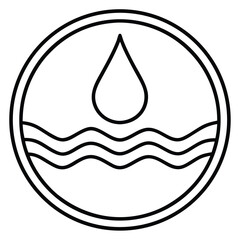Single Water Drop Icon Design Featuring a Clean and Modern Style Ideal for Hydration Nature or Environmental Themes and Projects Isolated on White