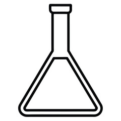 Erlenmeyer Flask Icon Vector Illustration with Dog Silhouette Inside Suitable for Science Chemistry Veterinary or Pet Related Logo Template Design Projects