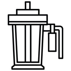 High Quality Outline Icon Element Depicting a Water Filter System Suitable for Purification Clean Water and Environmental Sustainability Designs and Related Creative Projects