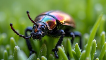 Fototapeta premium Color Beetle Photos on the Grassland