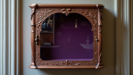 Empty vintage wooden cabinet