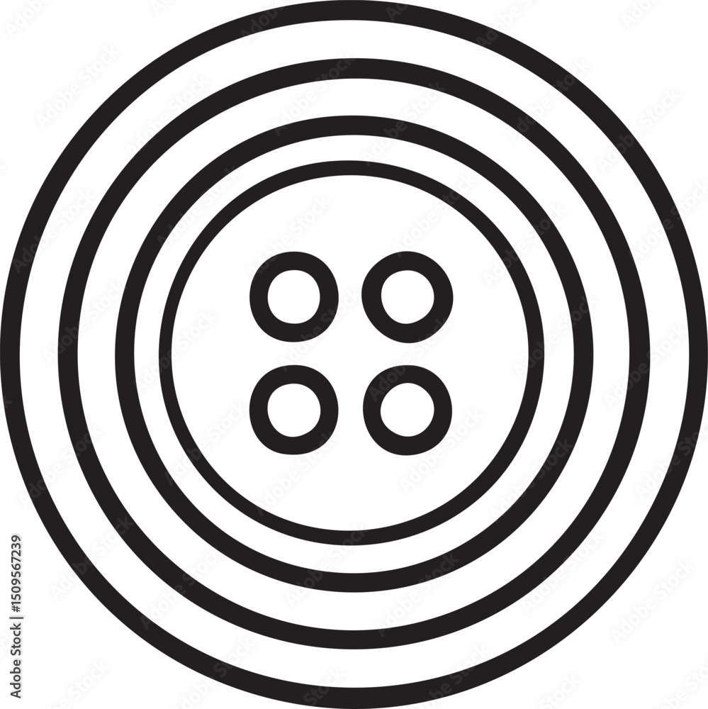 Poster circular features concentric circles with two central dots.