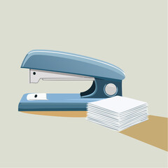 A stapler and a pile of paper beside it
