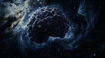 Cosmic Brain: A Fusion of Neural Structure and Galactic Nebula