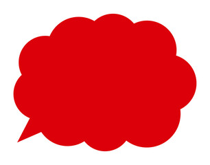 吹き出し　赤　もこもこ　ベクター　単体