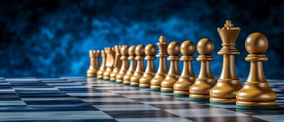 Fototapeta premium Strategic Chess Pieces on Board Game Competition