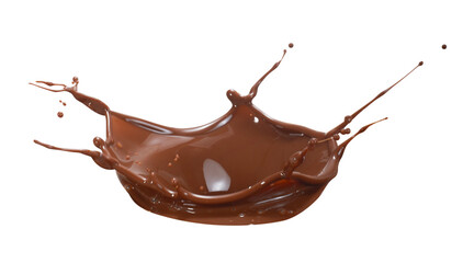Chocolate splashing out isolated on white background