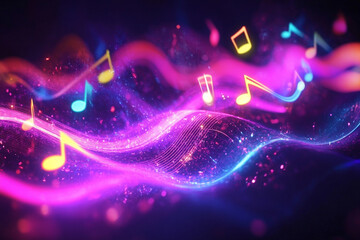 Music visualizer with audio-reactive neon trails