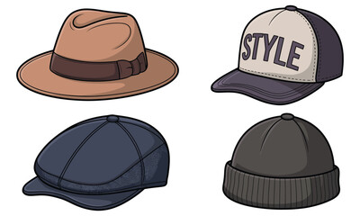 set of hats vector